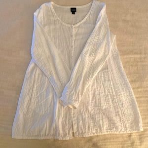 Eileen Fisher white gauze top